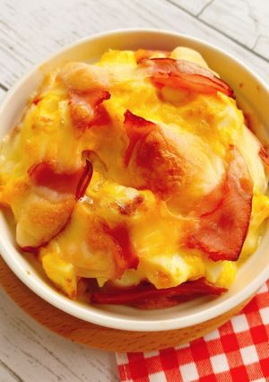 コンビニだけ!お豆腐のエッグ&チーズ焼き-レシピのメイン写真