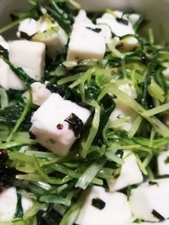 韓国海苔、ハンペン、水菜の和え物-レシピのメイン写真