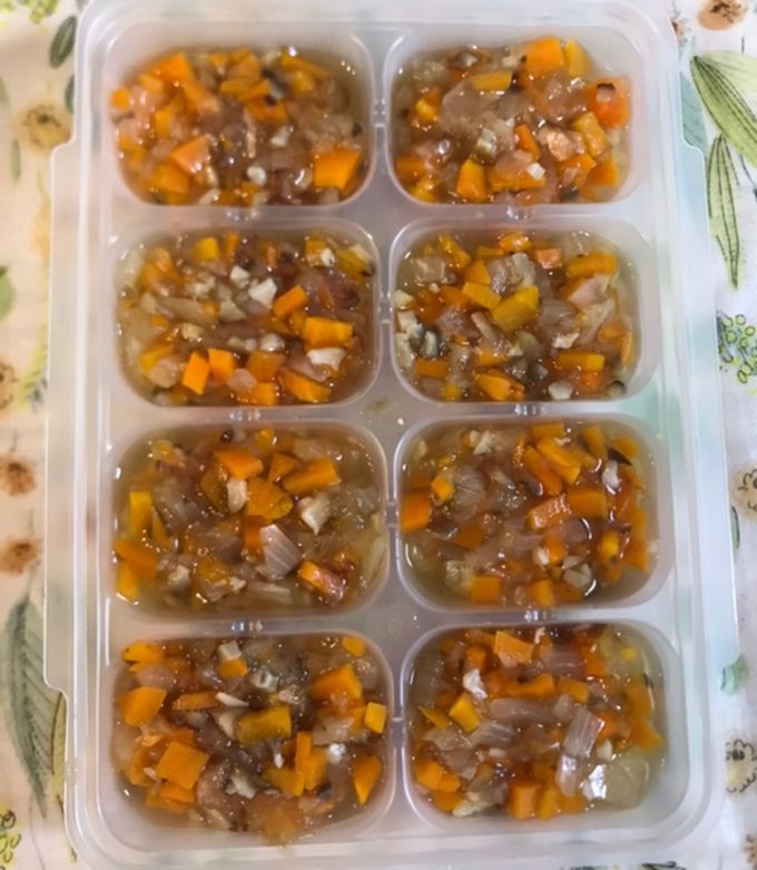 離乳食中期〜後期　人参玉ねぎ椎茸の鰹節煮-レシピのメイン写真