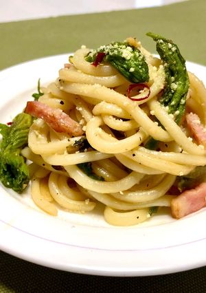 山菜のペロンチーノ風焼きうどん-レシピのメイン写真