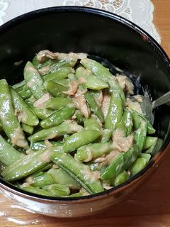 簡単スナップエンドウとツナのオイマヨあえ-レシピのメイン写真