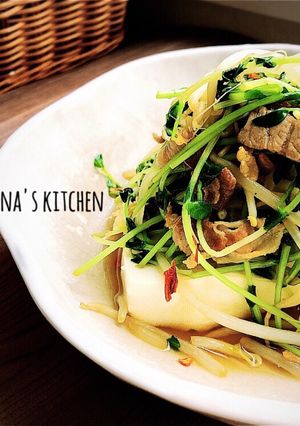 豆苗ともやしのピリ辛あんかけ豆腐♪♪-レシピのメイン写真