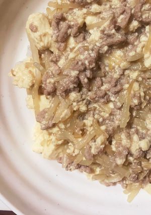 もやしと豆腐の肉味噌丼-レシピのメイン写真