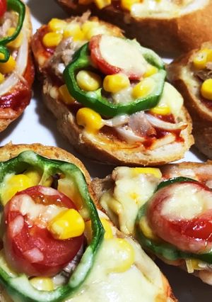 フランスパンで作る簡単ピザ〜♪-レシピのメイン写真