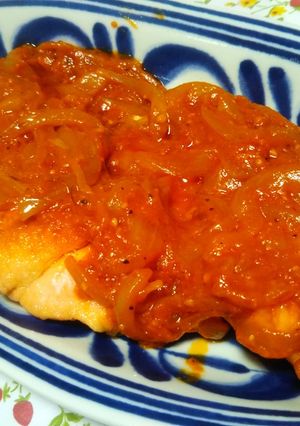 トマトソースのサーモンソテー-レシピのメイン写真