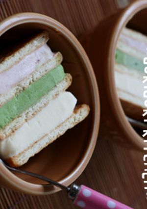 3色のビスケットサンドアイス-レシピのメイン写真