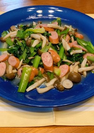 チンゲン菜としめじの旨蒸し煮-レシピのメイン写真