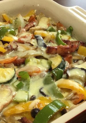 厚切りベーコンと夏野菜のチーズ焼き-レシピのメイン写真