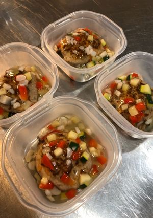 【離乳食後期】野菜あんかけハンバーグ-レシピのメイン写真