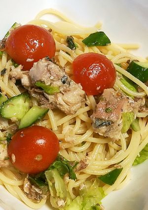 鯖の水煮缶★簡単冷製パスタ-レシピのメイン写真
