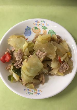 【保育園】キャベツと豚肉のみそ炒め-レシピのメイン写真
