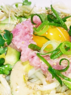 激ウマ‼️アボカドねぎとろうどん-レシピのメイン写真