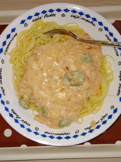 空豆と鮭フレークのチーズパスタ-レシピのメイン写真