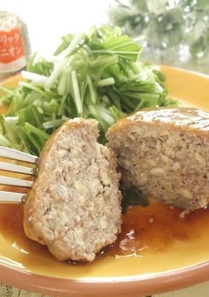【かさまし!】ひき肉と薄揚げのハンバーグ-レシピのメイン写真