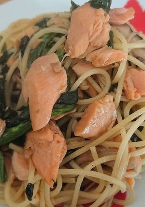 「昆布茶ん」で鮭とキノコの和風パスタ-レシピのメイン写真