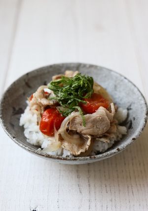 大葉トマト豚丼-レシピのメイン写真