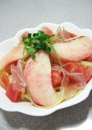 夏のお楽しみ☆桃と生ハムのカッペリーニ♪-レシピのメイン写真
