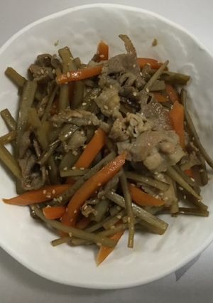 豚バラ入りきんぴらごぼう-レシピのメイン写真