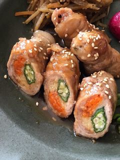 おくらの肉巻き 生姜焼き甘辛だれ-レシピのメイン写真