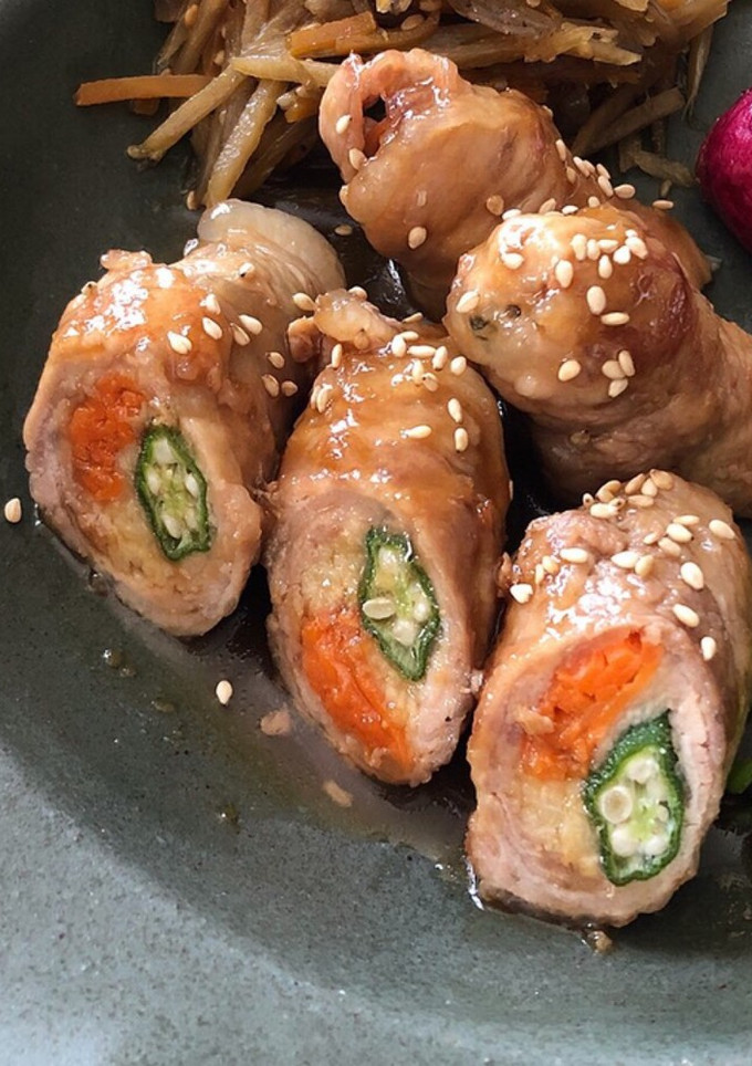 おくらの肉巻き 生姜焼き甘辛だれ-レシピのメイン写真
