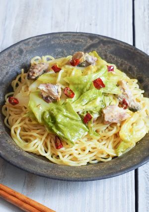 鯖とキャベツのペペロンチーノ焼きそば-レシピのメイン写真