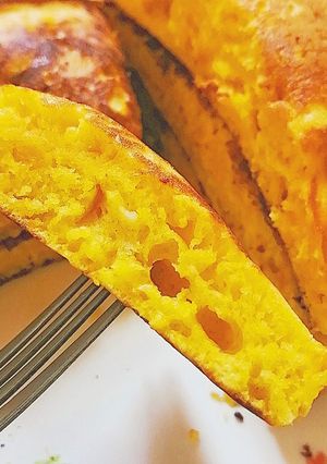 ハロウィンにも！かぼちゃのパンケーキ-レシピのメイン写真