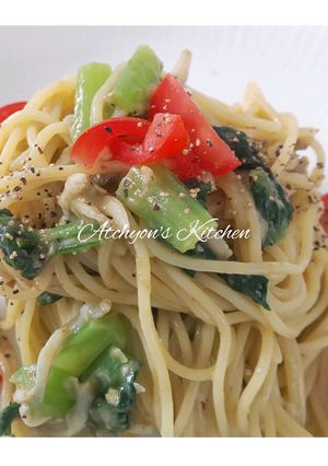 簡単!しらすとわさびのグリーン冷製パスタ-レシピのメイン写真