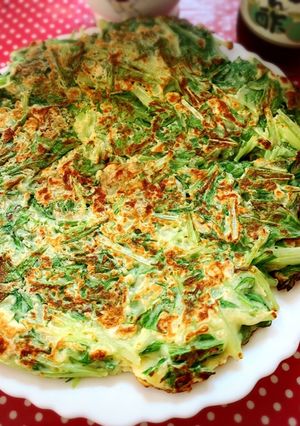 たっぷり水菜のお焼き-レシピのメイン写真