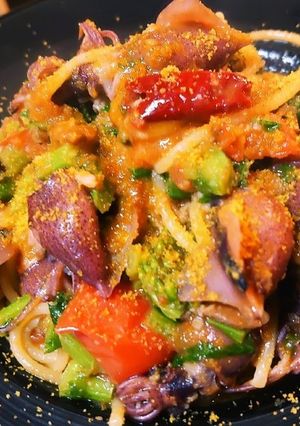 蛍烏賊と菜の花のスパゲッティカラスミがけ-レシピのメイン写真