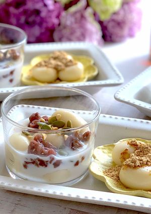 豆腐白玉のアーモンドミルク冷やしぜんざい-レシピのメイン写真