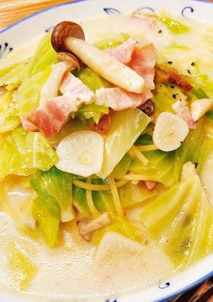 フライパンひとつでかんたんスープパスタ-レシピのメイン写真