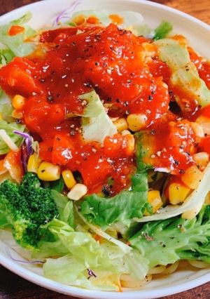 チリトマトソースのサラダスパ-レシピのメイン写真