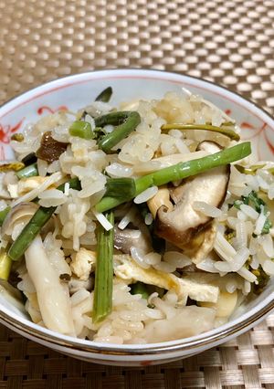 山菜ときのこのおこわ-レシピのメイン写真
