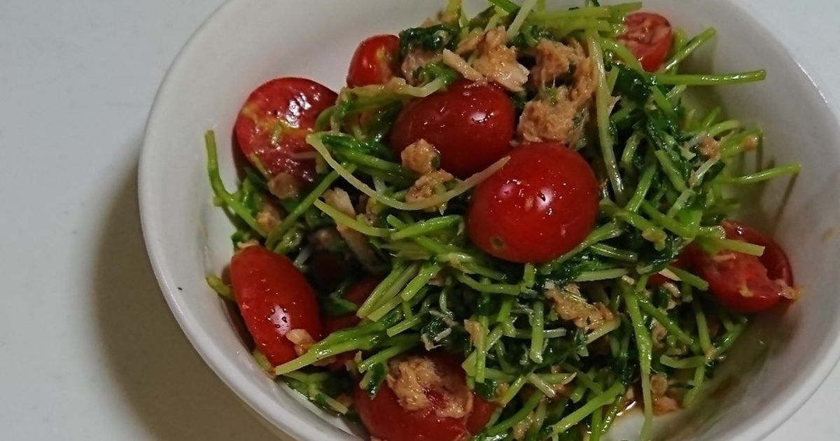 豆苗とトマトとツナのサラダ by らーたん☆かーたん 【クックパッド