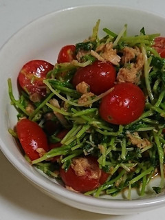 豆苗とトマトとツナのサラダ-レシピのメイン写真