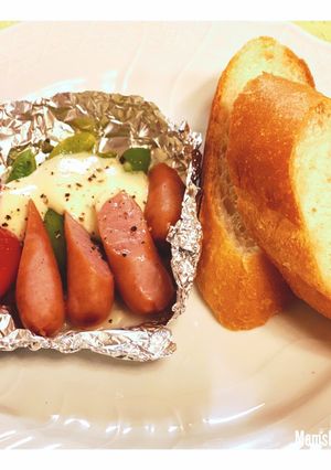 スナップえんどうとウインナーのホイル焼き-レシピのメイン写真