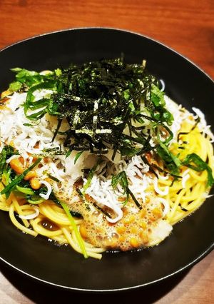 和風☆おろしそ納豆苗しらすパスタ-レシピのメイン写真
