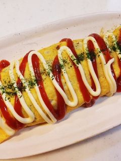 昼食を夕食にリメイク!オム焼きそば♪-レシピのメイン写真