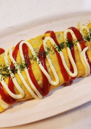 昼食を夕食にリメイク！オム焼きそば♪-レシピのメイン写真