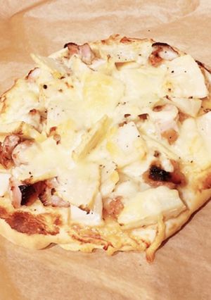 たけのこと照り焼きチキンのピザ-レシピのメイン写真
