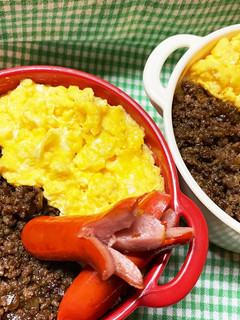そぼろとふわふわ玉子のお弁当-レシピのメイン写真