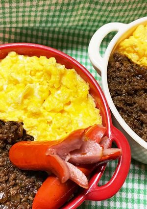 そぼろとふわふわ玉子のお弁当-レシピのメイン写真