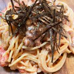 รูปของ 納豆と明太子のパスタ