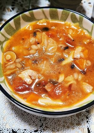 ジャンボズッキーニのミネストローネ-レシピのメイン写真