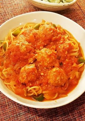 ミートボールパスタ。(o^^o)♪-レシピのメイン写真