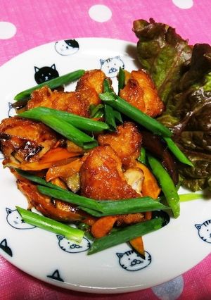 唐揚げ３個と残り野菜でオイスター炒め-レシピのメイン写真