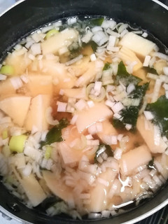 旬! たけのこワカメネギのお味噌汁-レシピのメイン写真