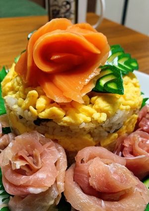 お祝い☆母の日☆薔薇ケーキご飯-レシピのメイン写真