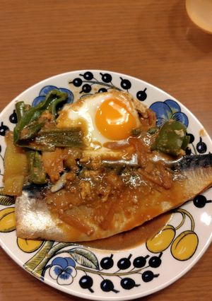 塩サバでさば味噌　卵トッピング-レシピのメイン写真
