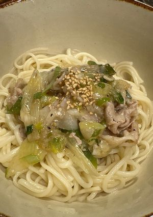 ネギ塩豚炒めうどん-レシピのメイン写真
